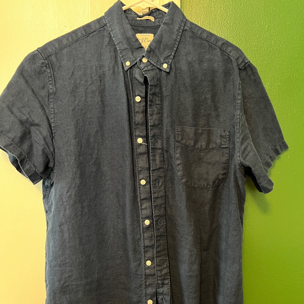 J Crew Mens Short-sleeve Baird McNutt Irish Linen Shirt